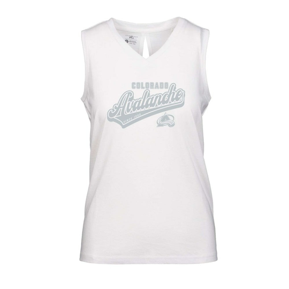 Colorado Avalanche Levelwear Women's Paisley Sweep V-Neck Tank Top - White | NHL sale