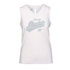Dallas Stars Levelwear Women's Paisley Sweep V-Neck Tank Top - White | NHL Lifestyle