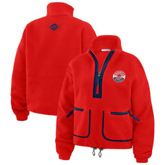 Washington Capitals WEAR by Erin Andrews Women's Polar Fleece Half-Zip Jacket - Red | NHL discount