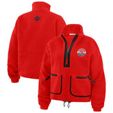 Detroit Red Wings WEAR by Erin Andrews Women's Polar Fleece Half-Zip Jacket - Red | NHL Clearance