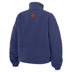 Edmonton Oilers WEAR by Erin Andrews Women's Polar Fleece Half-Zip Jacket - Royal | NHL Lifestyle