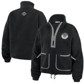 Los Angeles Kings WEAR by Erin Andrews Women's Polar Fleece Half-Zip Jacket - Black | NHL near me