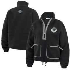Los Angeles Kings WEAR by Erin Andrews Women's Polar Fleece Half-Zip Jacket - Black | NHL near me