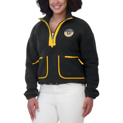 Pittsburgh Penguins WEAR by Erin Andrews Women's Polar Fleece Half-Zip Jacket - Black | NHL discount