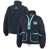 Seattle Kraken WEAR by Erin Andrews Women's Polar Fleece Half-Zip Jacket - Deep Sea Blue | NHL sale