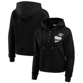 Los Angeles Kings WEAR by Erin Andrews Women's Waffle-Knit Pullover Hoodie - Black | NHL sale