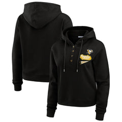 Pittsburgh Penguins WEAR by Erin Andrews Women's Waffle-Knit Pullover Hoodie - Black | NHL on sale