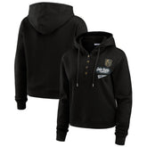 Vegas Golden Knights WEAR by Erin Andrews Women's Waffle-Knit Pullover Hoodie - Black | NHL near me