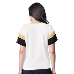 Vegas Golden Knights G-III 4Her by Carl Banks Women's Rink Oversized Rhinestone V-Neck T-Shirt - White | NHL online