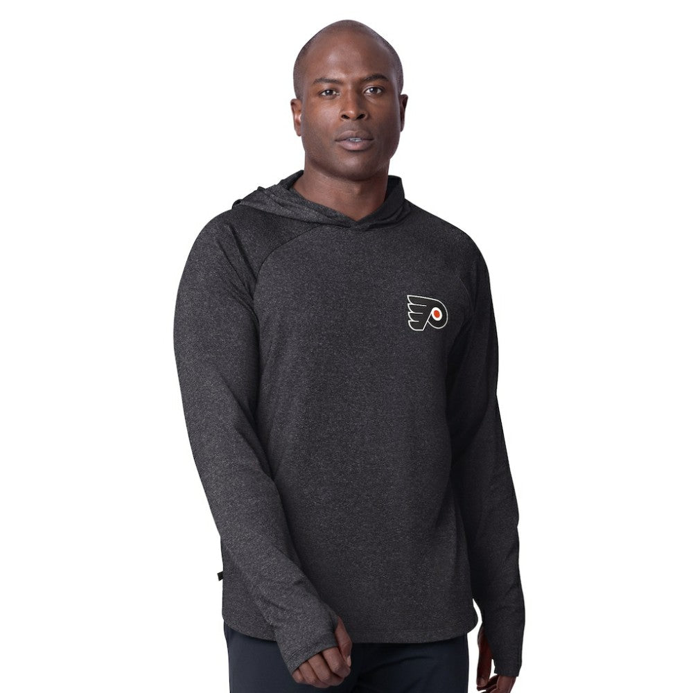 Philadelphia Flyers MSX by Michael Strahan Fast Track Raglan Long Sleeve Hoodie T-Shirt - Black | NHL discount