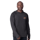 Minnesota Wild MSX by Michael Strahan Fast Track Raglan Long Sleeve Hoodie T-Shirt - Black | NHL Lifestyle
