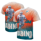 Dan Marino Miami Dolphins Burst Retired Player T-Shirt - White - Mitchell & Ness