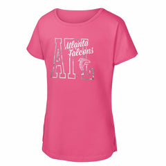 Atlanta Falcons Girls Youth Signal Caller Dolman T-Shirt - Pink - NFL