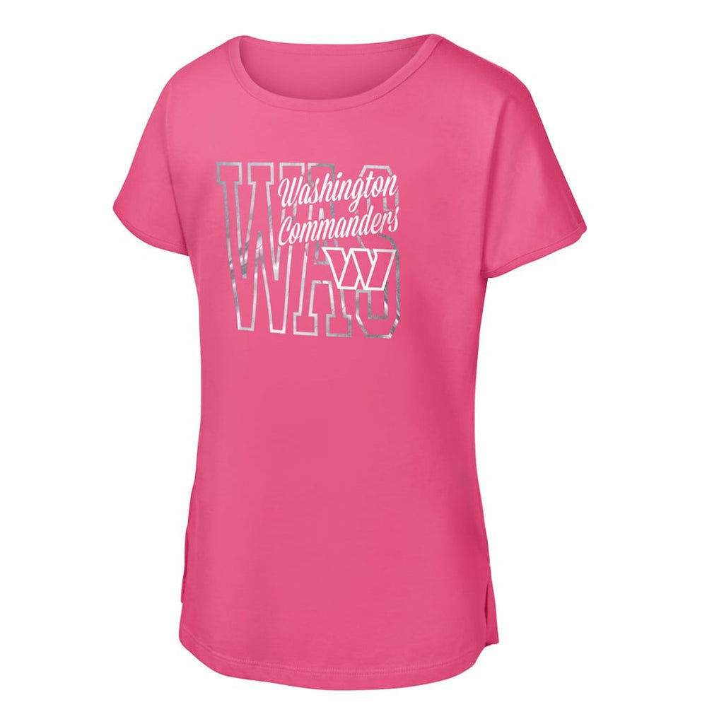 Washington Commanders Girls Youth Signal Caller Dolman T-Shirt - Pink - NFL