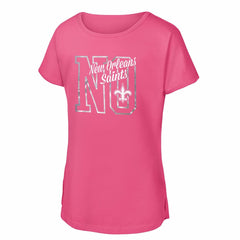New Orleans Saints Girls Youth Signal Caller Dolman T-Shirt - Pink - NFL