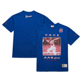 Hank Aaron Atlanta Braves Mitchell & Ness Cooperstown Collection Heavyweight Premium Player Vintage Logo T-Shirt Outlet