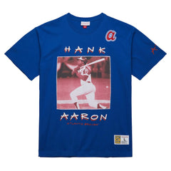 Hank Aaron Atlanta Braves Mitchell & Ness Cooperstown Collection Heavyweight Premium Player Vintage Logo T-Shirt Outlet