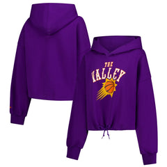 New Era Phoenix Suns Women's 2024/25 City Edition Cropped Pullover Hoodie Purple