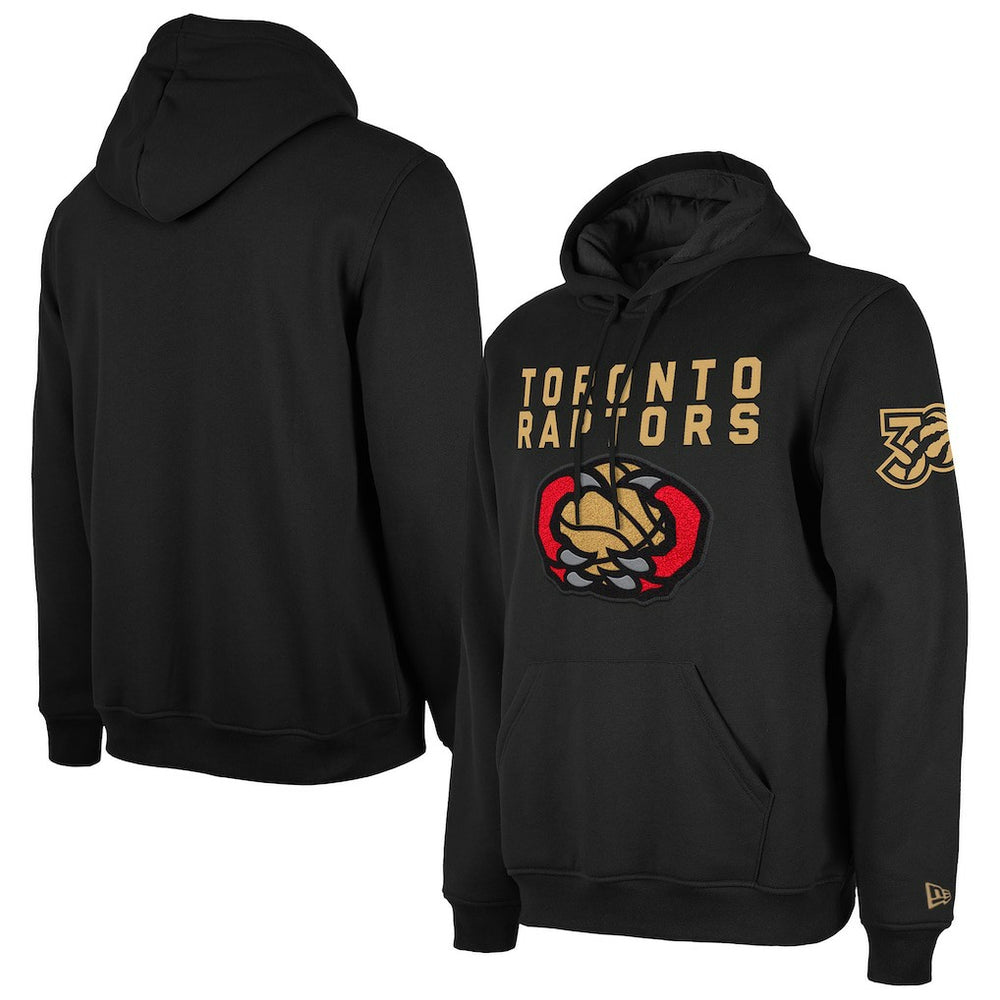 New Era Toronto Raptors 2024/25 City Edition Chenille Heavyweight Pullover Hoodie Black
