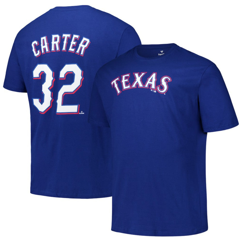 Evan Carter Texas Rangers Fanatics Big & Tall Name & Number T-Shirt Near Me