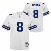 Troy Aikman Dallas Cowboys Youth 1992 Legacy Jersey - White - Mitchell & Ness