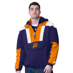 Phoenix Suns Starter Charger Half-Zip Pullover Jacket- Purple/Orange