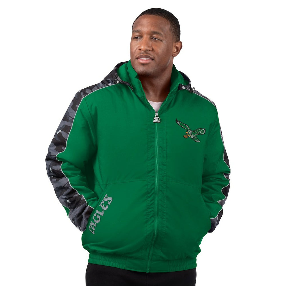 Philadelphia Eagles Starter Thursday Night Gridiron Full-Zip Hoodie Jacket - Kelly Green - NFL