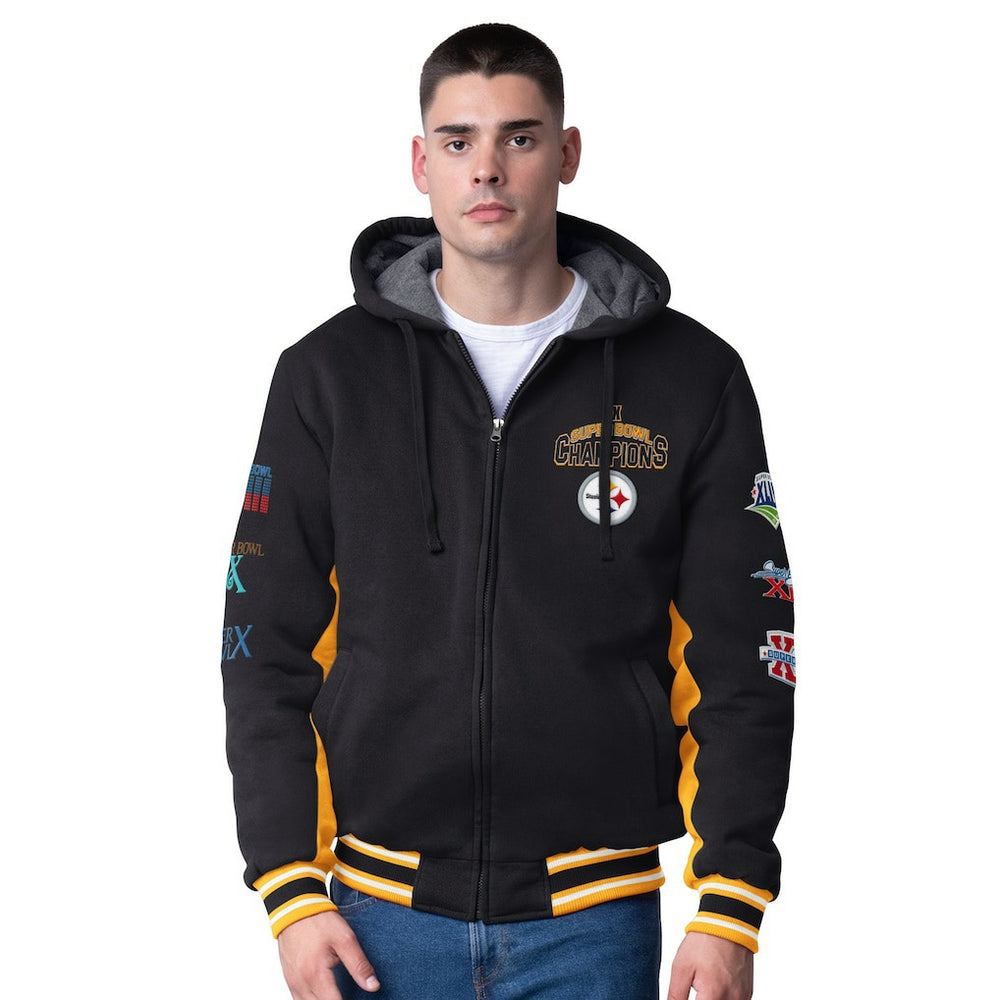 Pittsburgh Steelers G-III Extreme No Huddle Commemorative Full-Zip Hoodie Jacket - Black - NFL