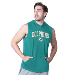 Miami Dolphins MSX by Michael Strahan Action Sleeveless Pullover Hoodie - Aqua - NFL