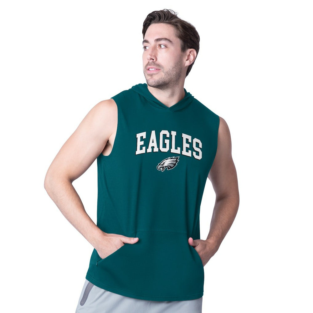 Philadelphia Eagles MSX by Michael Strahan Action Sleeveless Pullover Hoodie - Midnight Green - NFL