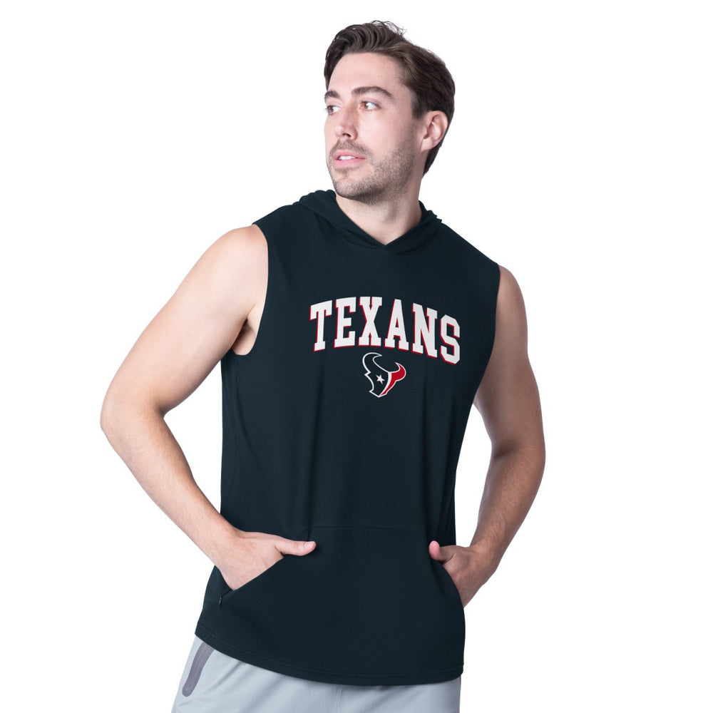 Houston Texans MSX by Michael Strahan Action Sleeveless Pullover Hoodie - Navy - NFL
