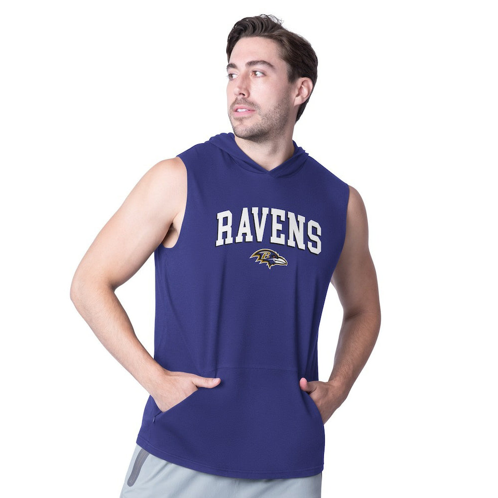 Baltimore Ravens MSX by Michael Strahan Action Sleeveless Pullover Hoodie - Purple - NFL