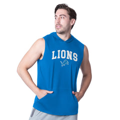 Detroit Lions MSX by Michael Strahan Action Sleeveless Pullover Hoodie - Royal - NFL