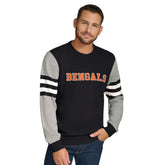Cincinnati Bengals Tommy Hilfiger Acrylic Crewneck Pullover Sweater - Black/Heather Gray - NFL