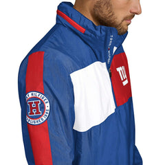 New York Giants Tommy Hilfiger Gael Lightweight Half-Zip Hoodie Jacket - Royal - NFL