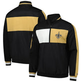 New Orleans Saints Tommy Hilfiger Gael Lightweight Half-Zip Hoodie Jacket - Black - NFL