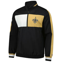 New Orleans Saints Tommy Hilfiger Gael Lightweight Half-Zip Hoodie Jacket - Black - NFL