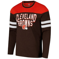 Cleveland Browns G-III Sports by Carl Banks Adaptive Hail Mary Long Sleeve T-Shirt - Brown/Orange - NFL