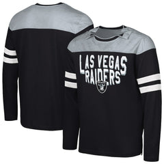 Las Vegas Raiders G-III Sports by Carl Banks Adaptive Hail Mary Long Sleeve T-Shirt - Black/Silver - NFL