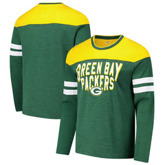 Green Bay Packers G-III Sports by Carl Banks Adaptive Hail Mary Long Sleeve T-Shirt - Green/Gold - NFL