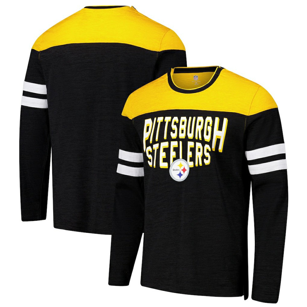 Pittsburgh Steelers G-III Sports by Carl Banks Adaptive Hail Mary Long Sleeve T-Shirt - Black/Gold - NFL