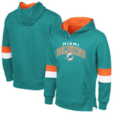 Miami Dolphins G-III Sports by Carl Banks Adaptive Faceoff Pullover Hoodie - Aqua/Orange - NFL
