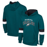 Philadelphia Eagles G-III Sports by Carl BanksMen's Adaptive Faceoff Pullover Hoodie - Midnight Green/Black - NFL