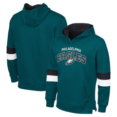 Philadelphia Eagles G-III Sports by Carl BanksMen's Adaptive Faceoff Pullover Hoodie - Midnight Green/Black - NFL