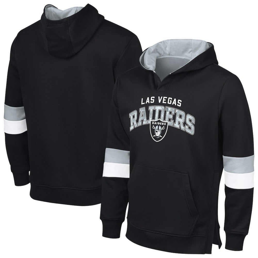 Las Vegas Raiders G-III Sports by Carl Banks Adaptive Faceoff Pullover Hoodie - Black/Silver - NFL