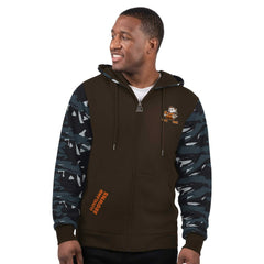 Cleveland Browns Starter Thursday Night Gridiron Vintage Logo Full-Zip Hoodie - Brown - NFL