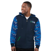 Seattle Seahawks Starter Thursday Night Gridiron Vintage Logo Full-Zip Hoodie - Navy - NFL