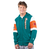 Miami Dolphins Starter Extreme Vintage Logo Full-Zip Hoodie - Aqua - NFL