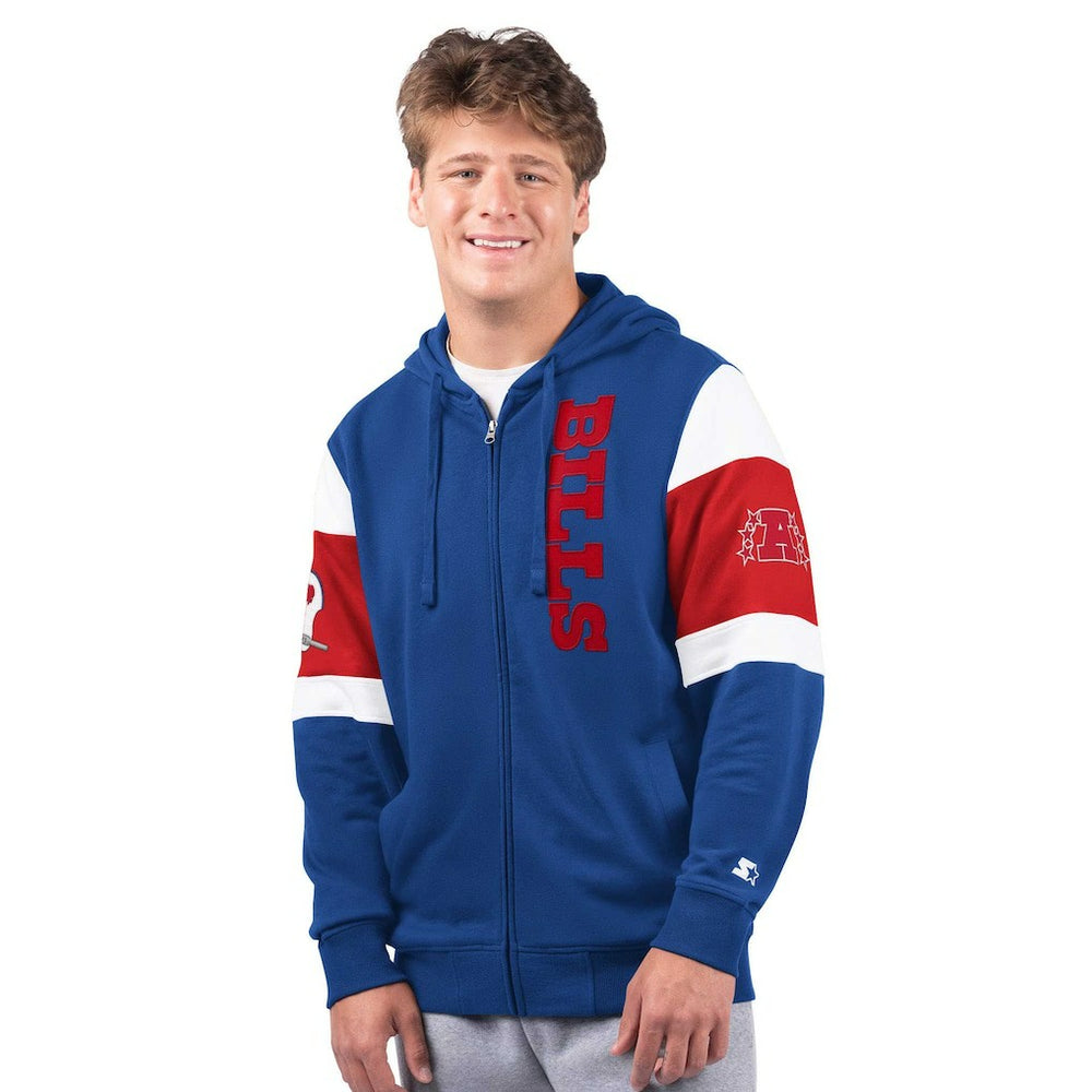 Buffalo Bills Starter Extreme Vintage Logo Full-Zip Hoodie - Royal - NFL