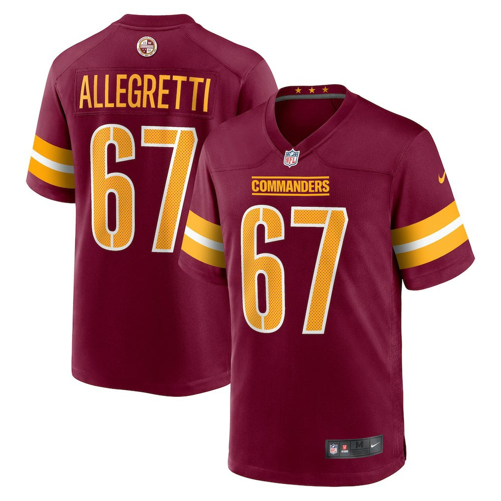 Nick Allegretti Washington Commanders Game Jersey - Burgundy - Nike